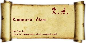 Kammerer Ákos névjegykártya